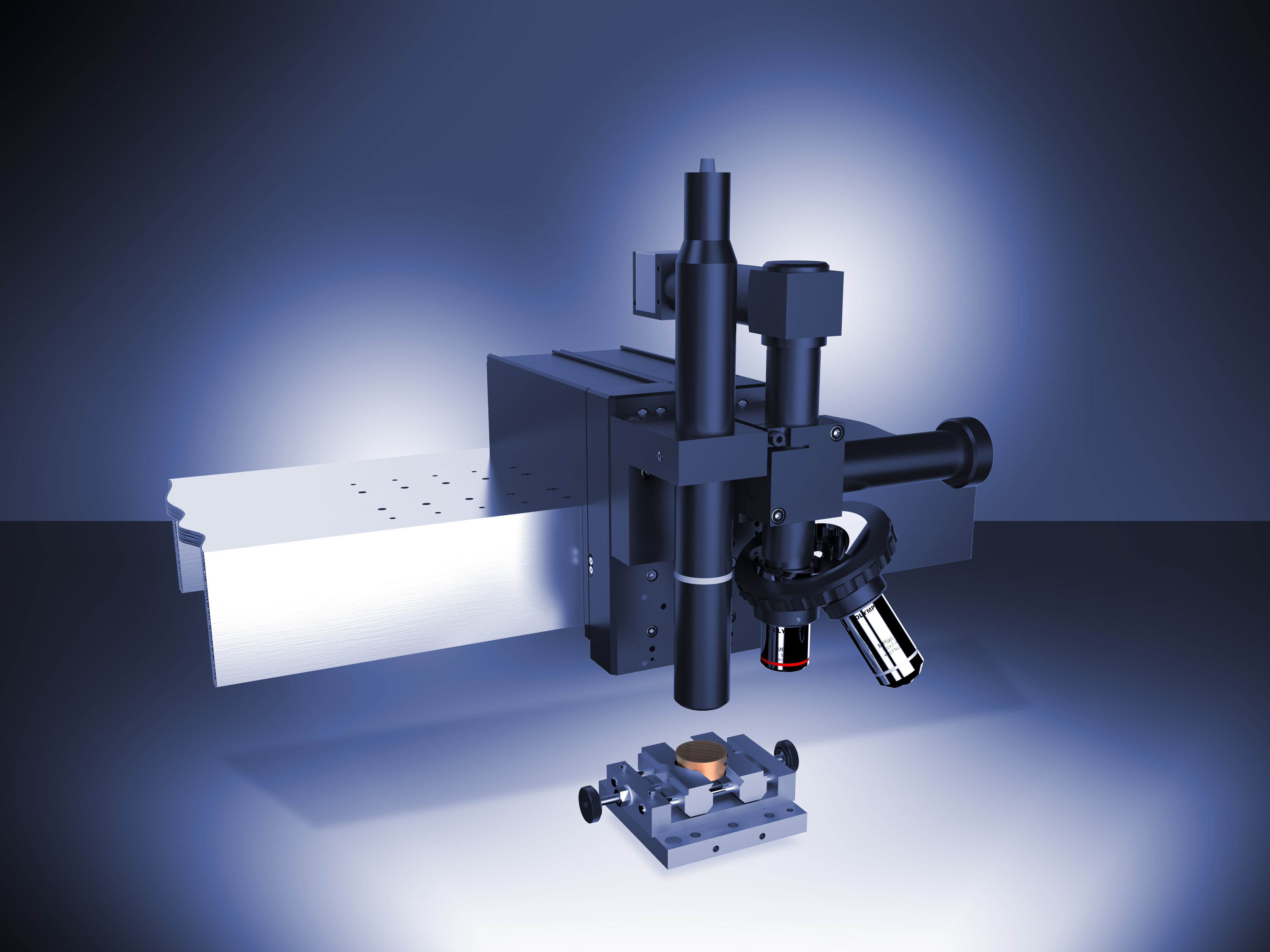 Конфокальный профилометр Con Scan с Микро-комби-тестером (слева) и оптическим микроскопом (справа) на платформе Anton Paar TriTec